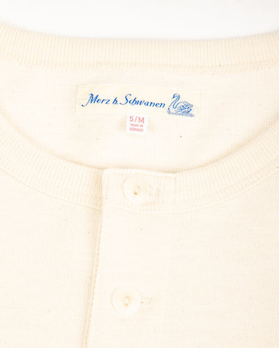 Merz b. Schwanen 2S08 Loopwheeled Relaxed Fit Heavyweight L/S Henley - Nature - Standard & Strange