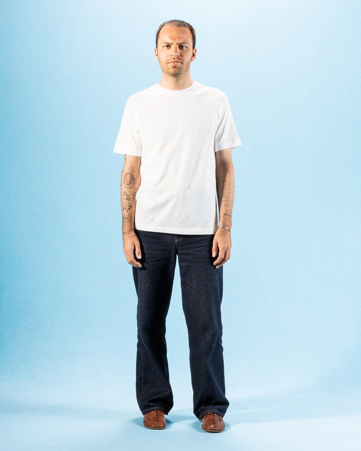 Merz b. Schwanen 1940s Relaxed Fit Loopwheeled Tee - White - Standard & Strange