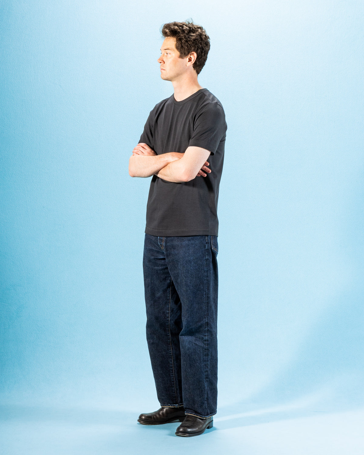 Merz b. Schwanen 214 Classic Fit Loopwheeled 7.2 oz tee - Charcoal - Standard & Strange