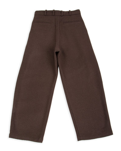 Monitaly Triple Tuck Wide Pants - Brown Wool Flannel Vicente - Standard & Strange