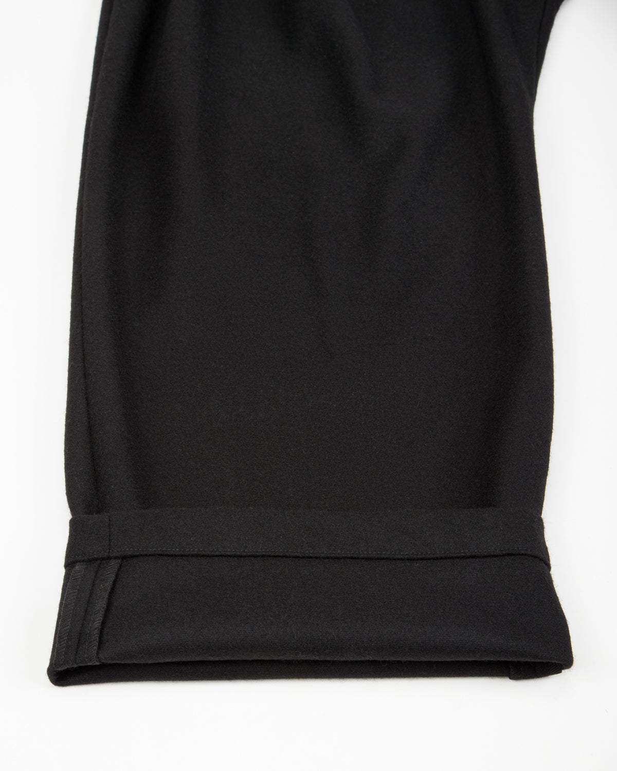 Monitaly Triple Tuck Wide Pants - Solid Black Wool Flannel - Standard & Strange