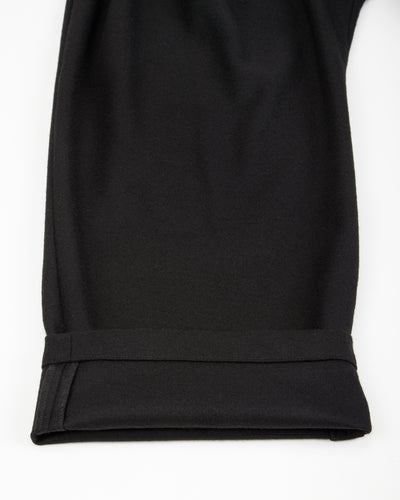 Monitaly Triple Tuck Wide Pants - Solid Black Wool Flannel - Standard & Strange