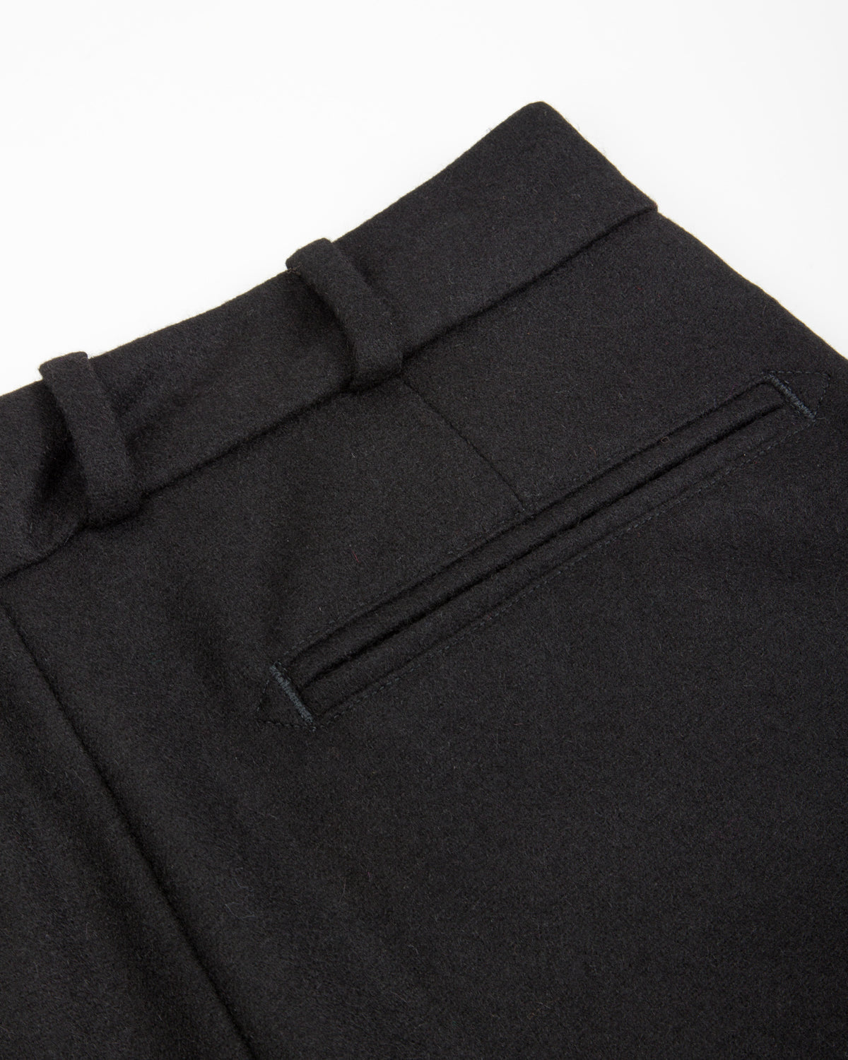Monitaly Triple Tuck Wide Pants - Solid Black Wool Flannel - Standard & Strange