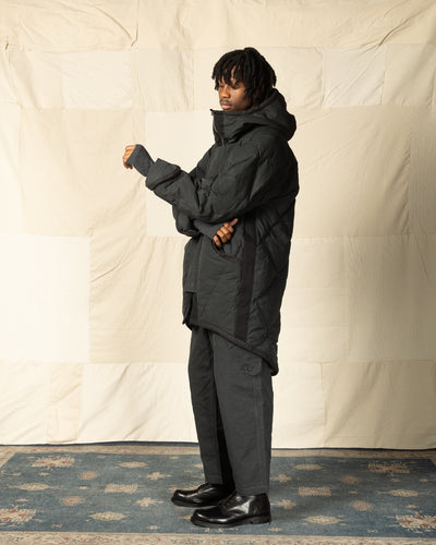 MotivMfg Lander Down Coat - Charcoal Halley Stevenson "Military Finish" Waxed Cotton - Standard & Strange