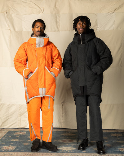 MotivMfg Lander Down Coat - Lava Halley Stevenson "Military Finish" Waxed Cotton - Standard & Strange