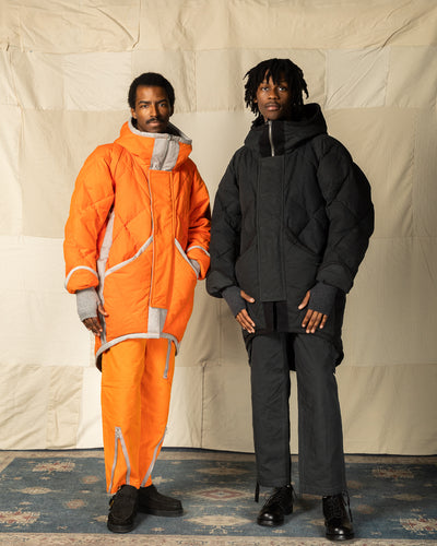 MotivMfg Lander Down Coat - Lava Halley Stevenson "Military Finish" Waxed Cotton - Standard & Strange