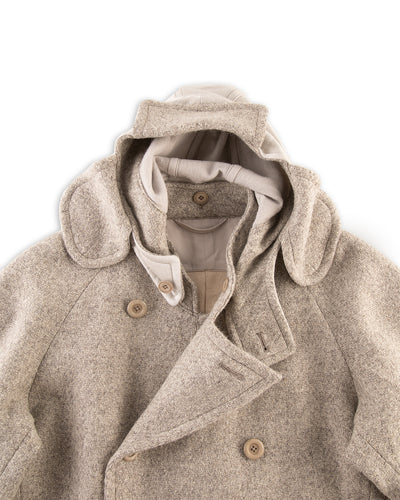 MotivMfg Mandarin Coat - Ecru Undyed Wool - Standard & Strange