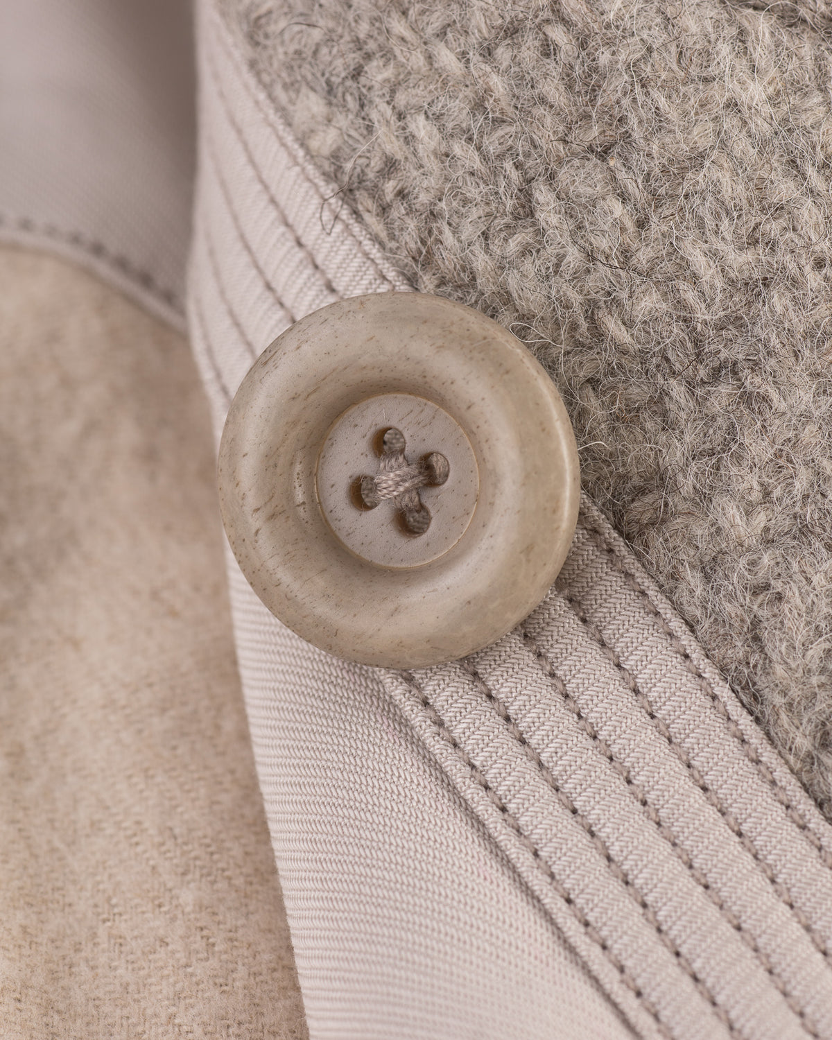 MotivMfg Mandarin Coat - Ecru Undyed Wool - Standard & Strange
