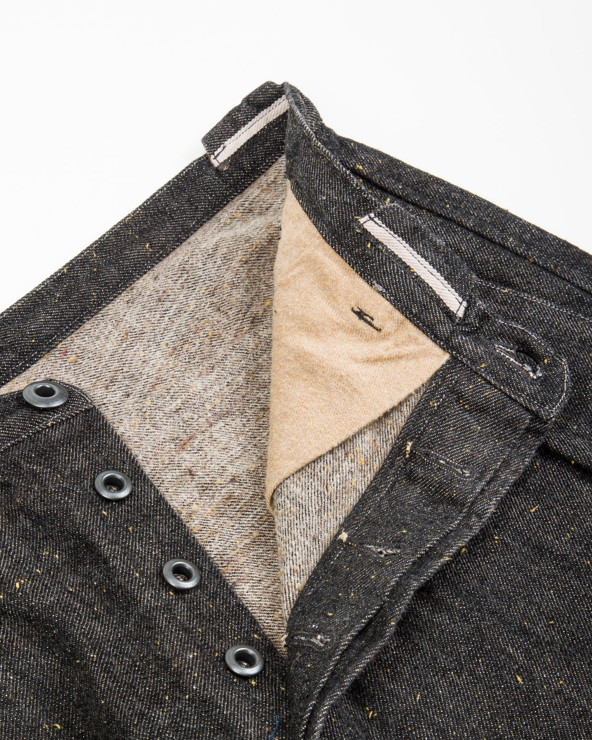 MotivMfg Pleat Denim Trousers - Char Brown Donegal Denim - Standard & Strange