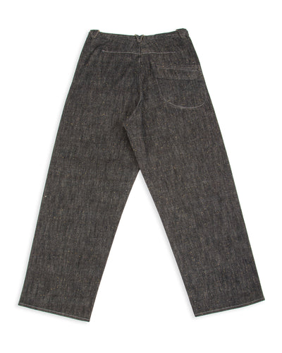 MotivMfg Pleat Denim Trousers - Char Brown Donegal Denim - Standard & Strange