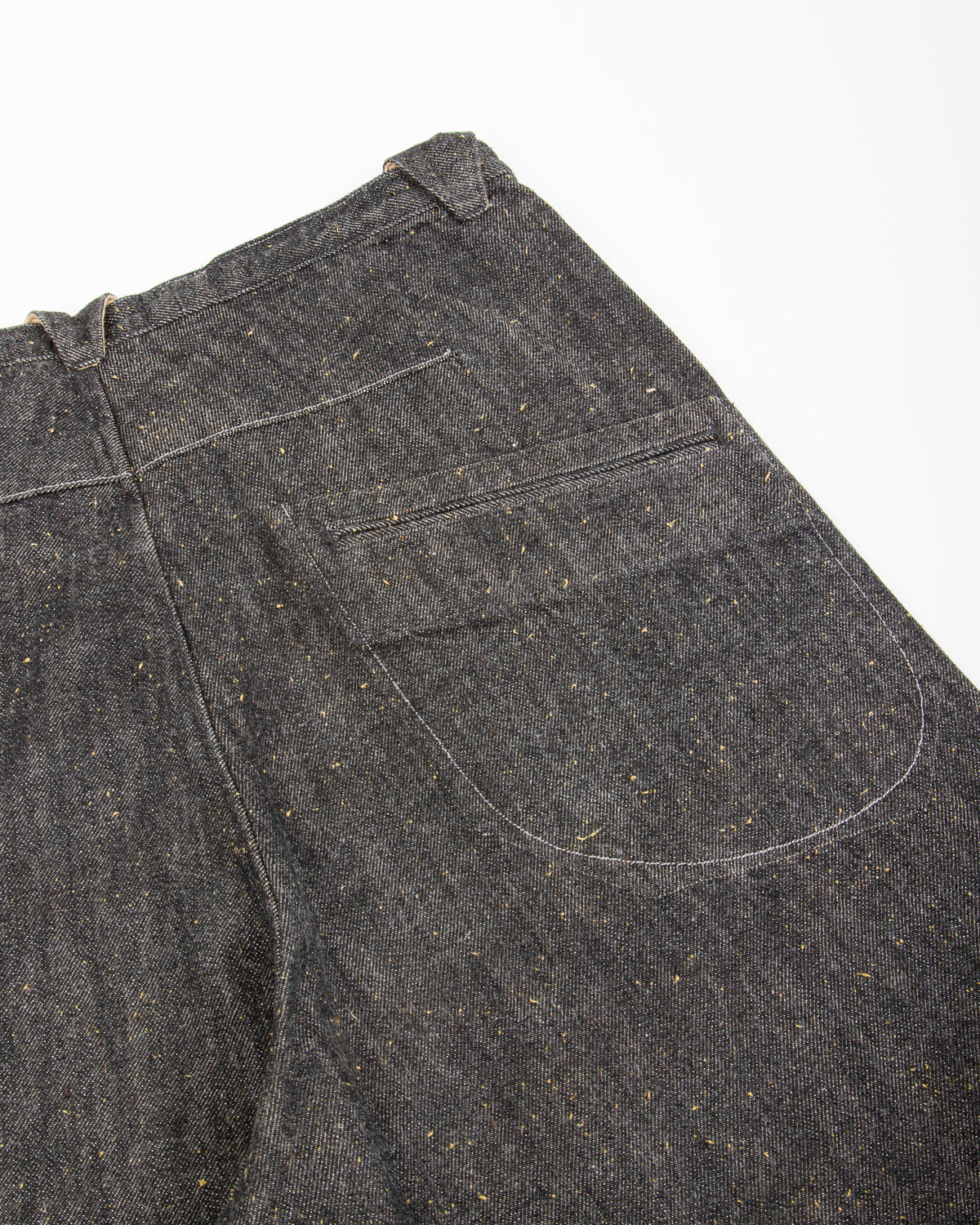 MotivMfg Pleat Denim Trousers - Char Brown Donegal Denim - Standard & Strange