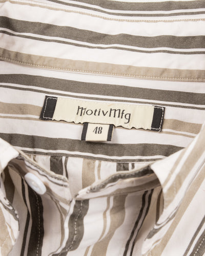 MotivMfg Authentic Fit BD Shirt - Charcoal Stripe Silk Cotton Fine Poplin - Standard & Strange