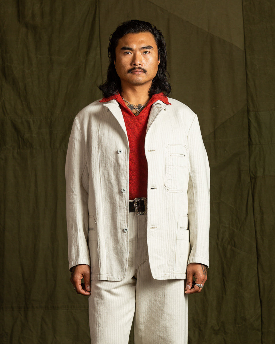 MotivMfg Castel Denim Jacket - Original Herringbone Denim/Natural - Standard & Strange