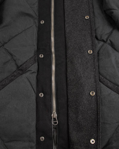 MotivMfg Lander Down Coat - Charcoal Halley Stevenson "Military Finish" Waxed Cotton - Standard & Strange