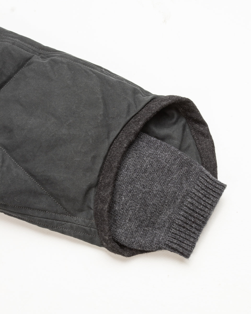 MotivMfg Lander Down Coat - Charcoal Halley Stevenson "Military Finish" Waxed Cotton - Standard & Strange