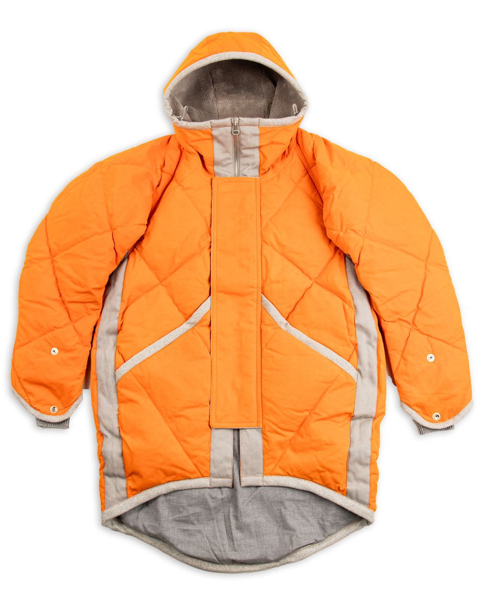 MotivMfg Lander Down Coat - Lava Halley Stevenson "Military Finish" Waxed Cotton - Standard & Strange