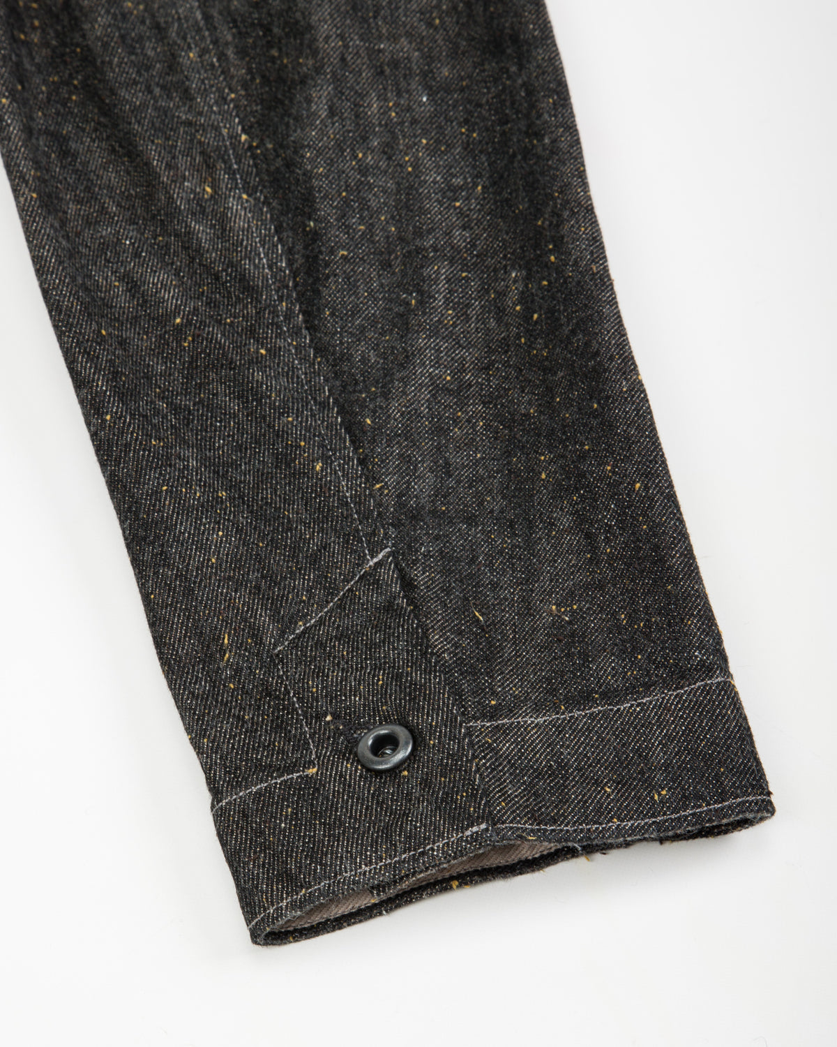 MotivMfg Peak Lapel Lounge Jacket - Char Brown Donegal Denim - Standard & Strange