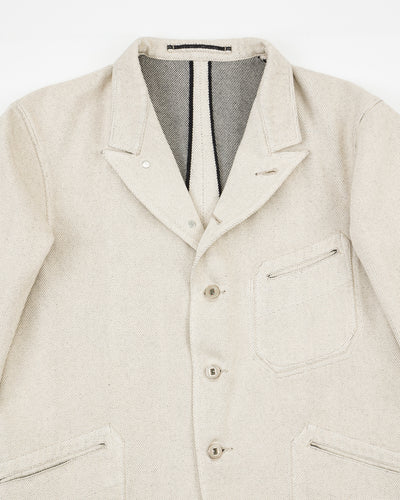 MotivMfg Peak Lapel Lounge Jacket - Natural Tailorable Denim - Standard & Strange