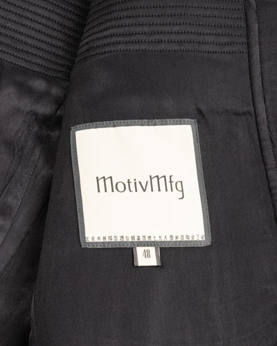 MotivMfg Platica Peacoat - Black Mallelieus Vintage Velour Overcoating - Standard & Strange