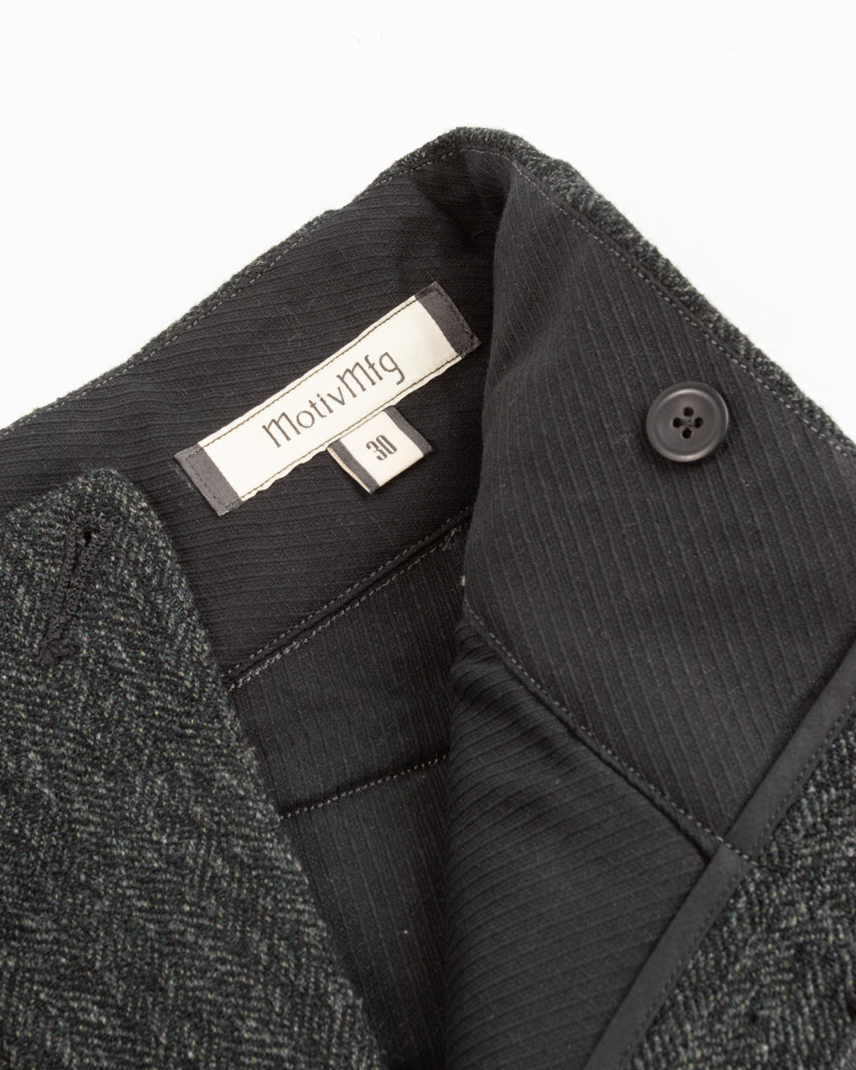 MotivMfg Ski Trousers - Forest Lovat Crepe Twist Sporting Tweed - Standard & Strange