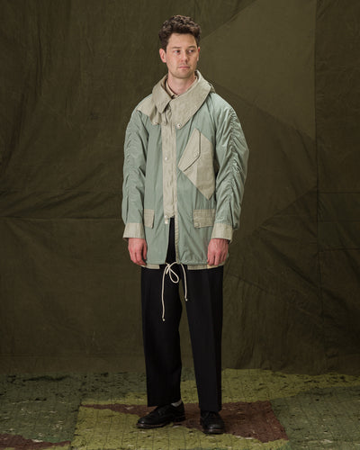 MotivMfg Hybrid Parka - Aqua Japanese Shrunk Nylon - Standard & Strange