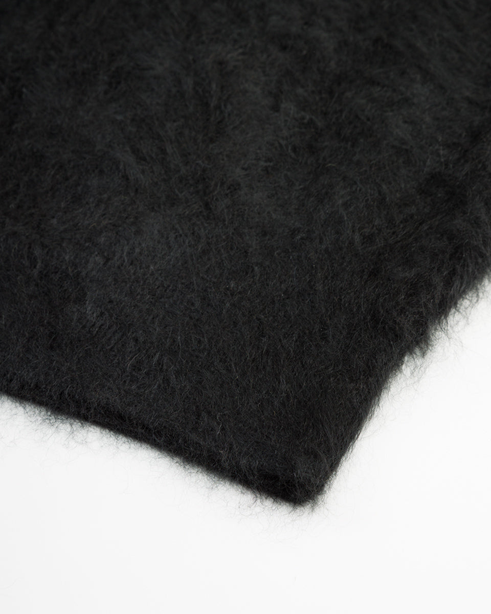 Olde H & Daughter Fur Cashmere V Pullover - Black 10 - Standard & Strange