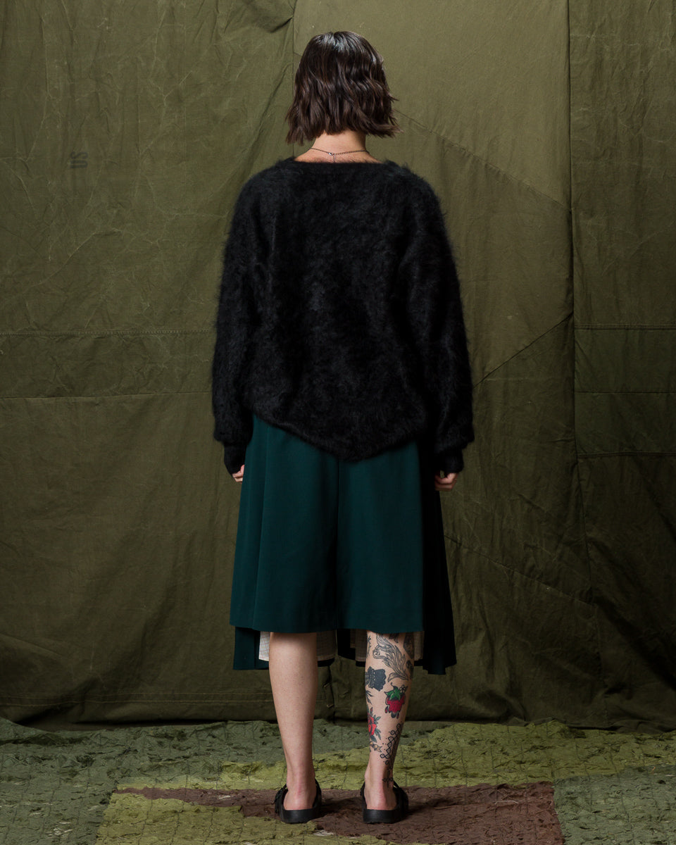 Olde H & Daughter Fur Cashmere V Pullover - Black 10 - Standard & Strange