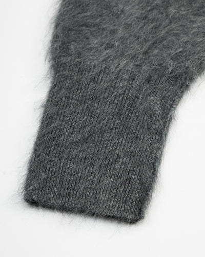 Olde H & Daughter Fur Cashmere V Pullover - Charcoal - Standard & Strange