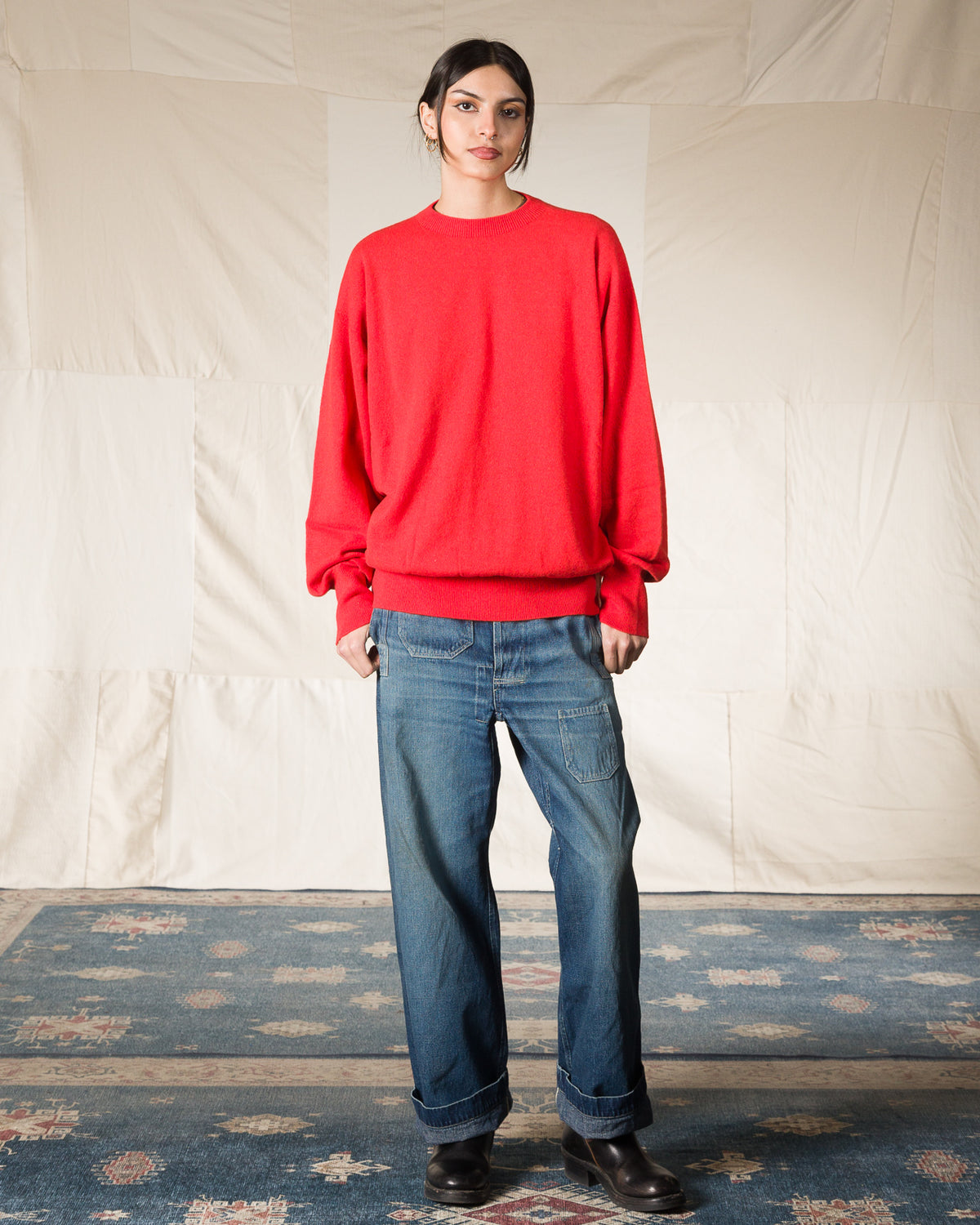 Olde H & Daughter Cashmere Crew Pullover - Poppy 10 - Standard & Strange
