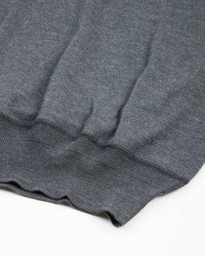 Olde Homesteader Cashmere Interlock Crewneck L/S - Black Heather - Standard & Strange