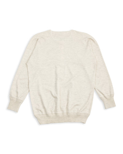 Olde Homesteader Cashmere Interlock Henley Neck L/S - Ecru Heather - Standard & Strange