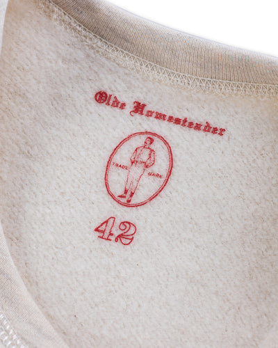 Olde Homesteader Cotton Fleece Crewneck L/S - Ecru Heather - Standard & Strange