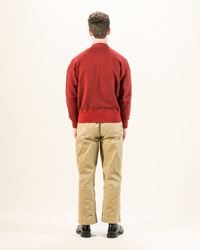 Olde Homesteader Mix Extra Cotton Fleece Cardigan - Turkey Red - Standard & Strange