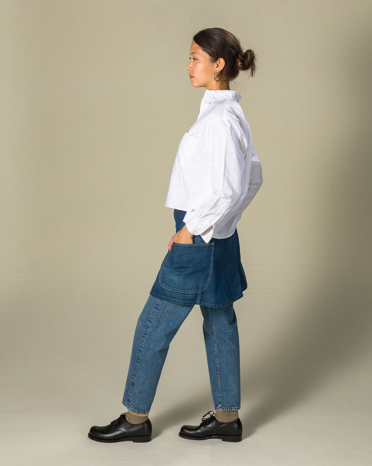 OrSlow Denim Overlap Skirt - Denim Used - Standard & Strange
