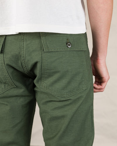 OrSlow Fatigue Pants - Regular Fit - Olive Reverse Sateen - Standard & Strange