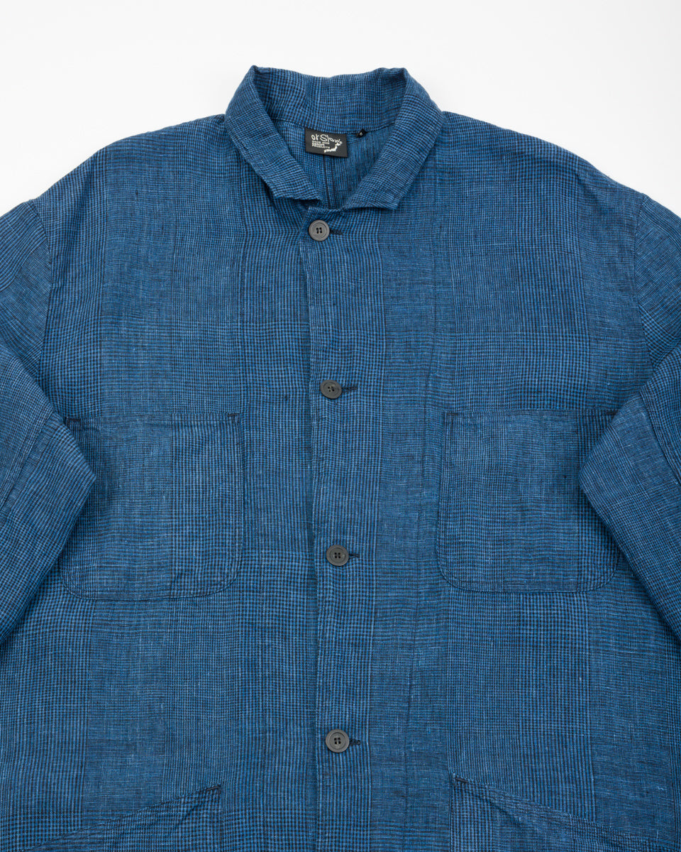 OrSlow Shop Coat (Unisex) - Indigo Check - Standard & Strange