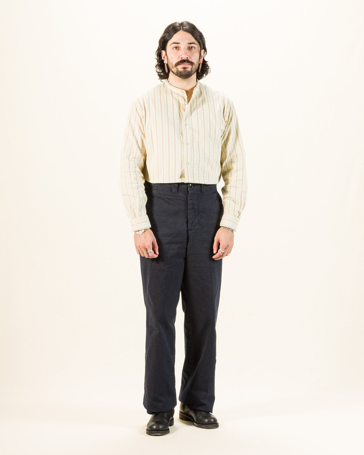 Prequel Stand-up Collar Shirt - Beige - Standard & Strange