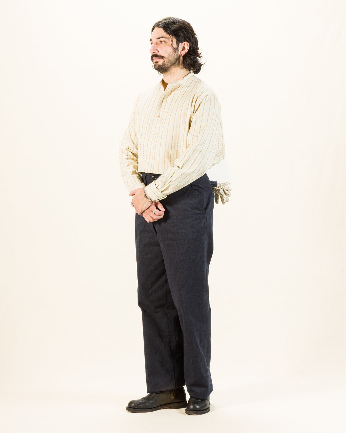 Prequel Stand-up Collar Shirt - Beige - Standard & Strange