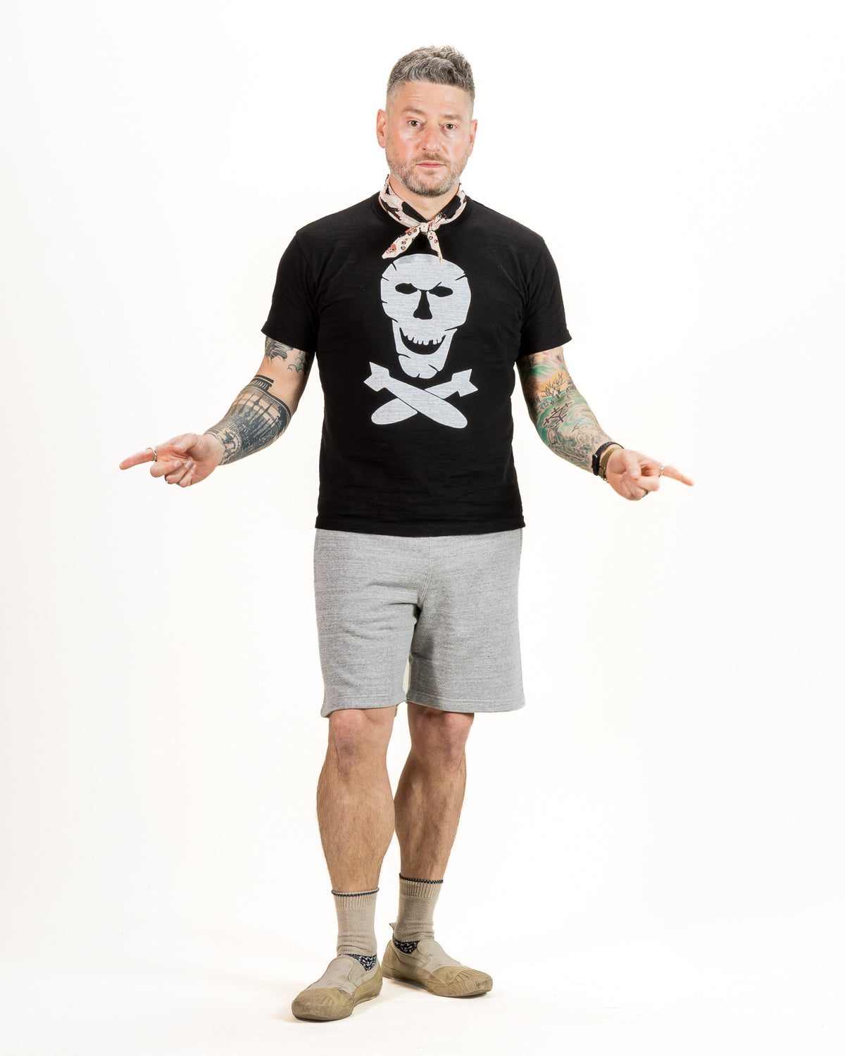 The Real McCoy's 9 oz Loopwheel Sweat Shorts - Gray - Standard & Strange