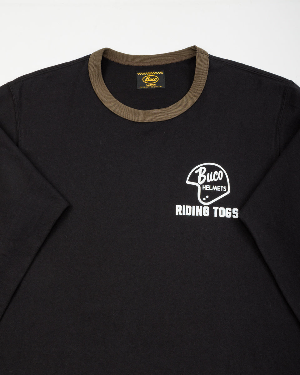 The Real McCoy's Buco L/S Tee / Riding Togs - Black/Charcoal - Standard & Strange