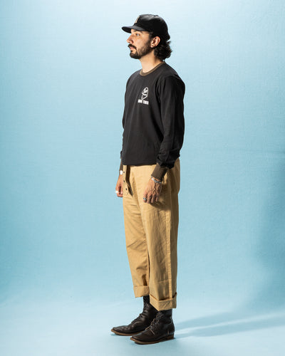 The Real McCoy's Buco L/S Tee / Riding Togs - Black/Charcoal - Standard & Strange