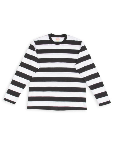 The Real McCoy's Buco Stripe Tee L/S - White - Standard & Strange