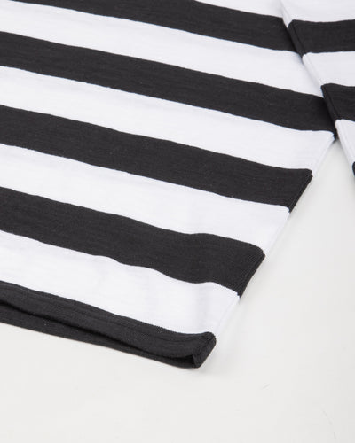 The Real McCoy's Buco Stripe Tee L/S - White - Standard & Strange