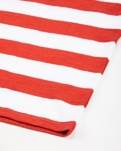 The Real McCoy's Buco Stripe Tee S/S - White/Red - Standard & Strange