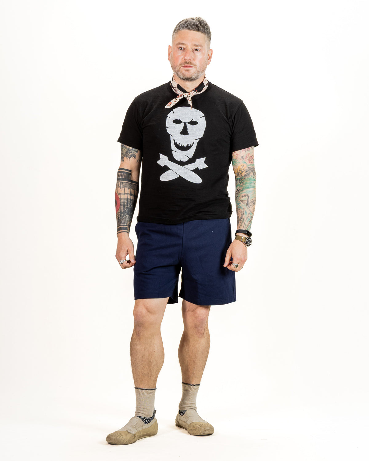 The Real McCoy's Jersey Gym Shorts - Navy - Standard & Strange