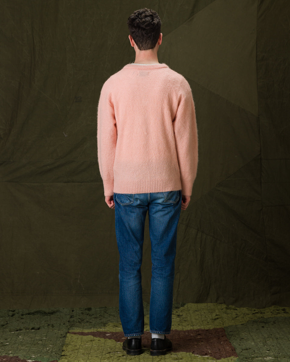 The Real McCoy's Joe McCoy Mohair V-Neck Sweater - Flamingo - Standard & Strange