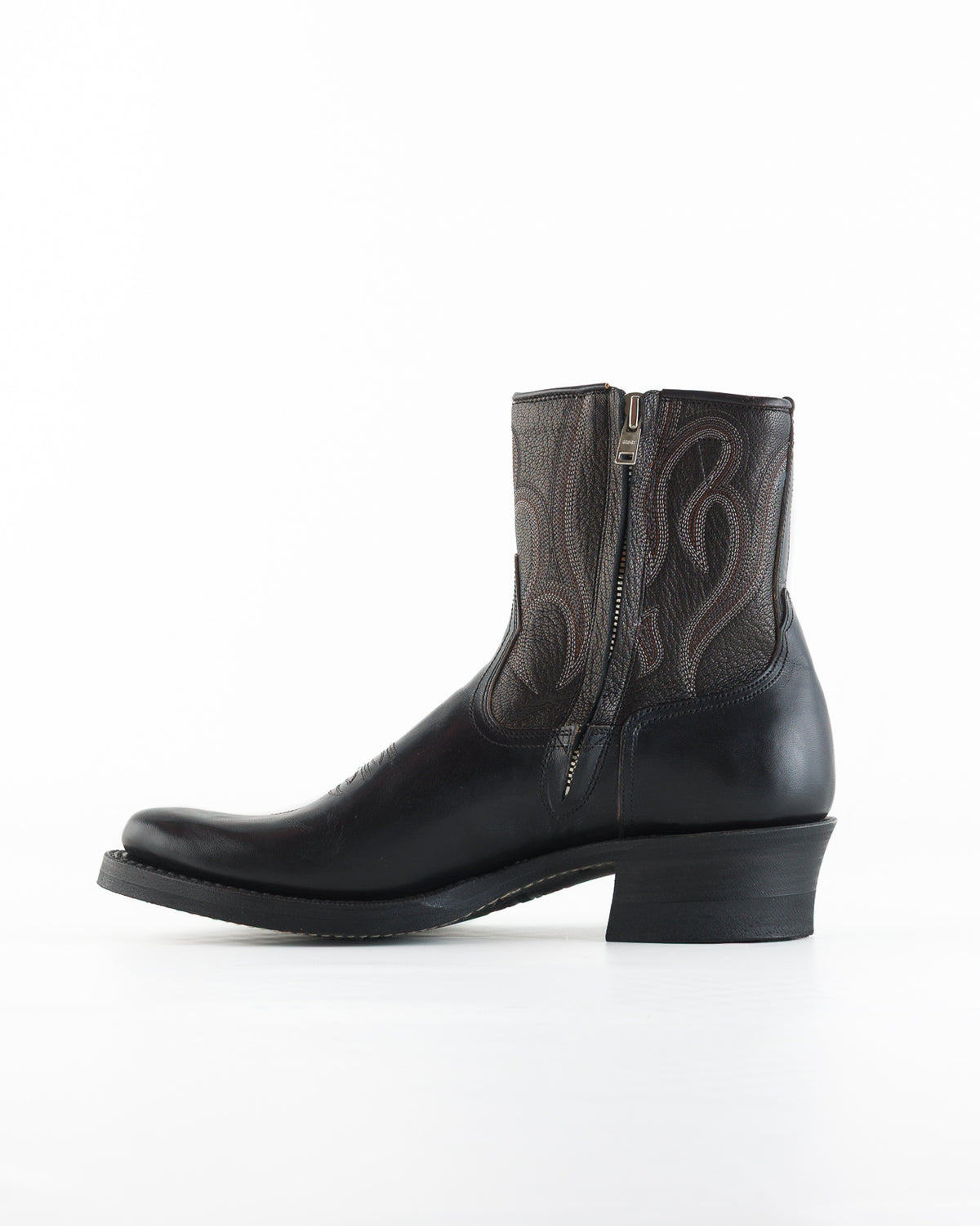 Rolling Dub Trio Loro Side Zip - Horsebutt Black Flame Embroidery - Standard & Strange