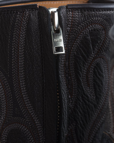 Rolling Dub Trio Loro Side Zip - Horsebutt Black Flame Embroidery - Standard & Strange