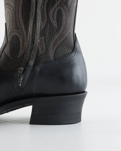 Rolling Dub Trio Loro Side Zip - Horsebutt Black Flame Embroidery - Standard & Strange