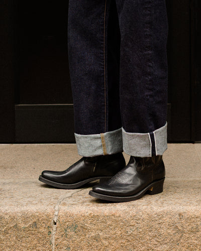 Rolling Dub Trio Loro Side Zip - Horsebutt Black Flame Embroidery - Standard & Strange
